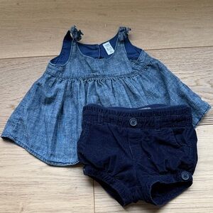 Baby Gab Denim Blue Kids Dress and Shorts Set